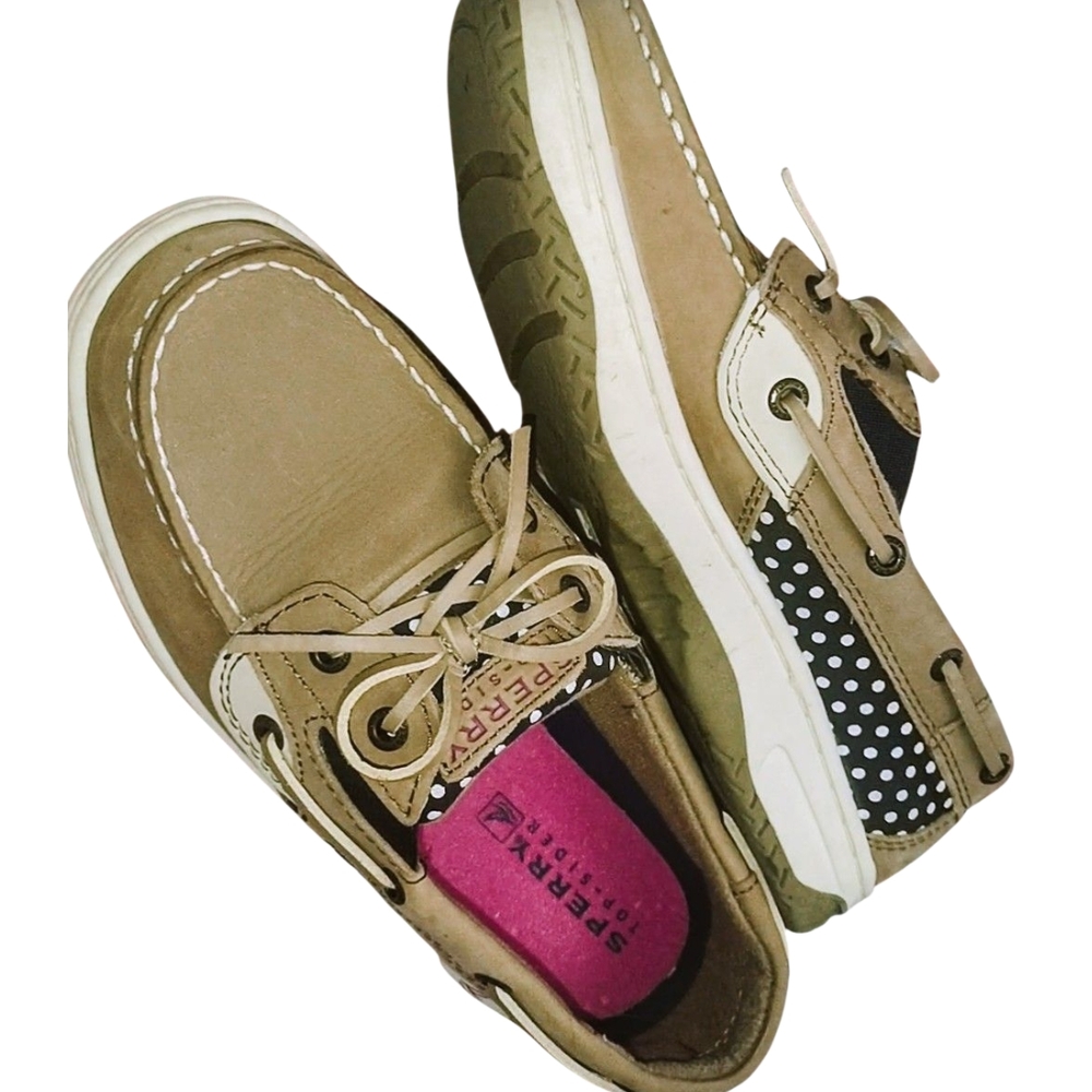 Sperry Tan and White Women's Moccasins